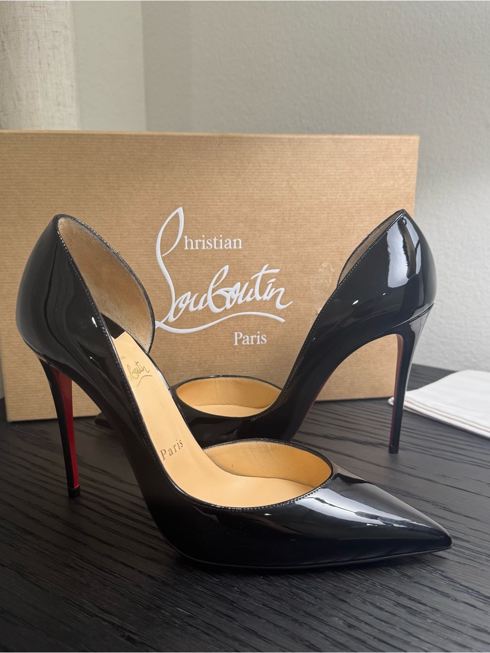 Christian Louboutin Iriza 100 Pumps Patent Black 38.5